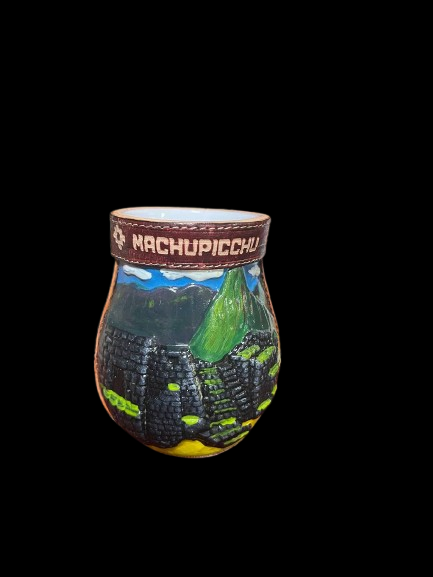 Ceramic calabash for mate Machupicchu