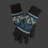 Alpaca gloves for adults Black with various patterns